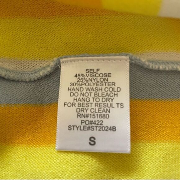 Storia Striped Pastel Tie Strap Crop Top Size Small - Picture 7 of 7